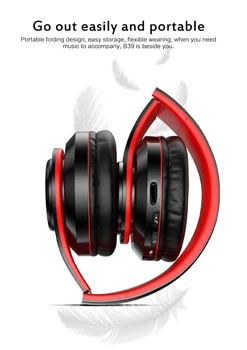 B39 Bezvadu HiFi Austiņas Gaismas Head-uzstādīti Spēļu Austiņas, brīvroku Bass Stereo Skaņu Salokāms Olbaltumvielu Pār-ausu Spilventiņi