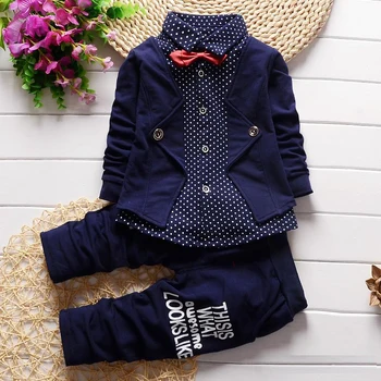 Baby boy apģērbs Uzstādīt Pavasara Rudens Gadījuma Bērniem Sporta apģērbu Zīdaiņiem Toddler Zēnu Drēbes Top Mētelis+Bikses Tracksuit Iestatīt 1. dzimšanas diena