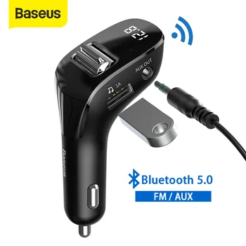 Baseus FM Raidītājs Automašīnas Lādētājs LED Ciparu Displejs 3A Ātrā Uzlāde Bezvadu Brīvroku MP3 AUX Audio USB Mobilo Telefonu Maksas