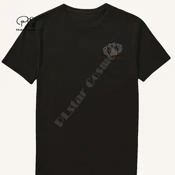 BDachshundMiddleHand Kabatā T Krekls Suņu Mīļotājiem Melna Kokvilnas Vīriešu ražots ASV Multiplikācijas t krekls vīriešu Unisex Jaunu Modes tshirt