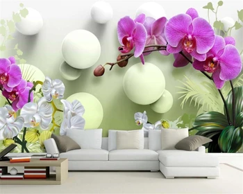 Beibehang Custom tapetes, 3d sienas mūsdienu augstas izšķirtspējas modes romantiska butterfly orhideju, mājas apdare papel de parede