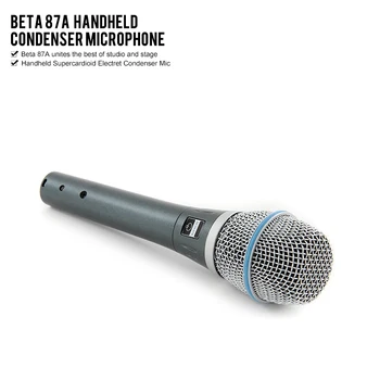 BETA 87 Kondensatoru BETA87A augstākās Kvalitātes profesionālo Supercardioid Mikrofons Beta 87A Vokālā Karaoke Mikrofons BETA87 Rokas Microfone
