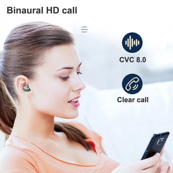 Bezvadu Austiņas TWS Bluetooth 5.0 Bezvadu Austiņas 2000mAh Uzlādes Kaste Ar Mic Sporta Ūdensizturīgs Austiņas Earbuds