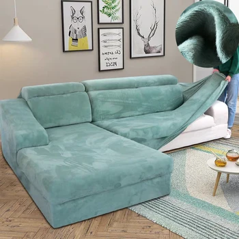 Bieza Plīša sofa cover ādas dzīvojamā istaba dīvāns dvieļu neslīdīgu Saglabāt siltu dīvāna pārsegs strech dīvāns Slipcover ziemas
