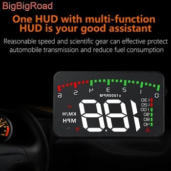 BigBigRoad Auto Hud Displeja Volkswagen Golf 4 6 7 Tiguan Caddy Touran L Tharu Teramont X Vējstikla Projektoru Ātruma Pārsniegšanu Signalizācija