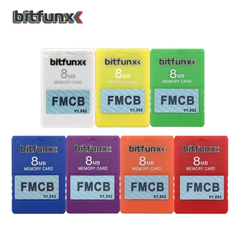 Bitfunx Krāsains PS2 Spēles Karti FMCB Free McBoot Kartes Sony PS2 Playstation2 OPL Atmiņas Kartē Saglabātu Spēles 8MB