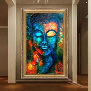 Budas Attēlus Abstarct Krāsaini Plakāti, Auduma Apgleznošana Sienu Mākslas Dzīvojamā Istaba Ieejas Guļamistaba Mūsdienu Apdare, BEZ RĀMJA