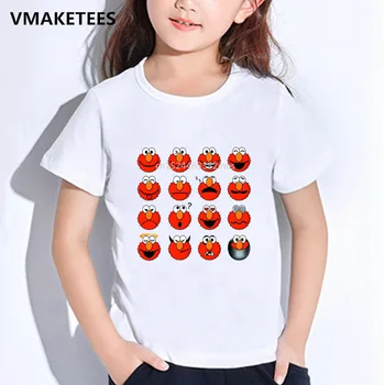 Bērniem Vasarā Īsām Piedurknēm Meitenēm & Zēniem T krekls Ar Sesame Street Elmo Karikatūra Izdrukāt Bērnu T-krekls Smieklīgi Zīdaiņu Apģērbu