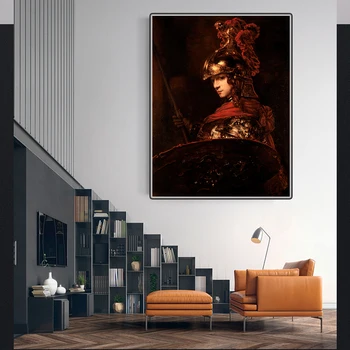 Citon Audekls Rembranta《Pallas Athena》Mākslas Eļļas glezna Mākslas Plakāta Attēlu Mūsdienu Sienas Dekori Mājas Dzīvojamā telpu Dekorēšana