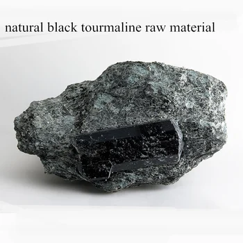 Dabas black raupja virsma turmalīna akmens, čakra spēcīgs enerģijas dziedināšanas akmens kulons zelta ķēde, kaklarota, par unisex