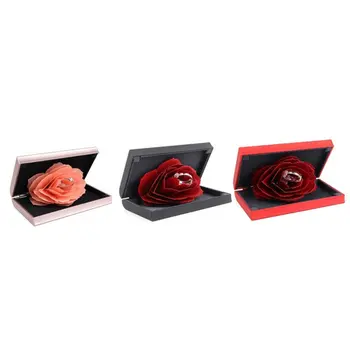 Delicated Locīšanas Ziedu Gredzenu Lodziņu Rotējošo Rožu Gredzenu Lodziņu, Dzimšanas dienas, Valentīna Diena Kāzu Rotaslietas Displejs Kastes