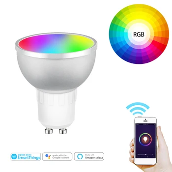 Dropship! GU10 Lampas Kausa WiFi Smart Spuldzes,RGB 5W LED Spuldzes Kauss Ar Regulējamas, Taimera Funkcija Tuya Spuldze Darbojas Amazon/Google Home