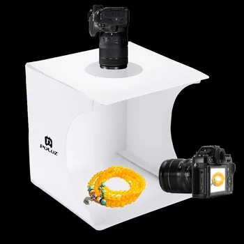 Dual LED Paneļi Salokāmo Portatīvo Foto, Video Lodziņš Apgaismojums Studio Fotografēšanas Telts Lodziņu Komplekts Emart Difūziem Studio Softbox gaismas kārbas