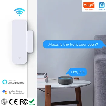 Durvju Sensors Logu Kontaktu Atvērt Aizvērt tuya WiFi APP Tālvadības Saderīga Ar Alexa, Google Palīgs