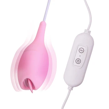 Dzelksnis Klitora Stimulators G Spot Massager Anālās Rotaļlietas Plug Sieviešu MasturbationVibrating Olu Orālo Seksu Mēles Laiza Vibrators