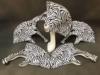 Dzīvnieku grupa zebra cosplay maska svītrainām darbības galvassegu halloween cepuri, bārs, naktsklubs skatuves, deju apģērbi
