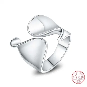 Eleganti Smalkas 925 Sterling Sudraba Unikālo Dizainu, Nevainojamu Gredzenu Sieviešu Rotaslietas Skaistas Atvērtu Pirkstu Gredzens Puses Dzimšanas Dienas Dāvana