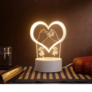 Es MĪLU JŪS Sweet Lover Sirds Balons 3D LED USB Lampa Romantiska Dekoratīvās Krāsains Nakts Gaisma Draudzene Dāvana Mātes Dienā