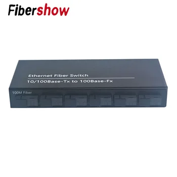 Fast Ethernet Fiber Optisko Media Converter Viena Režīma slēdzis Converter 20KM 2 RJ45 un 6. SC šķiedras Port 10/100M
