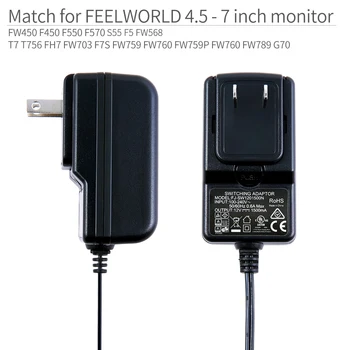 Feelworld DC 12V 1.5 Barošanas Adapteri ir pārslēdzama Strāvas Padeve Mājās 100V 240V 50/60Hz, lai Feelworld F570 T7 FW703 FW759 S55