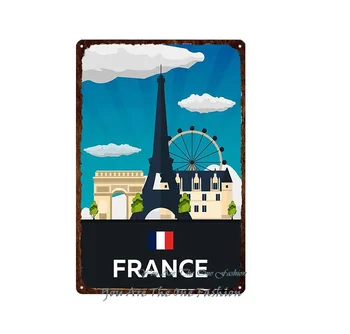 Francija Pāriem Pilsētas Skārda Zīme Sienas Plāksne Nobružāts Dzelzs Drukāšanas Pazīmes Briselē Metāla Mākslas Bārs Cilvēks Ala Kluba Dekoru, Sienas Uzlīmes