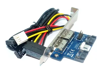 Galda Dators Dual Port SATA Power eSATA eSATAp 9Pin, lai Pārveidotājs USB 2.0 Paplašināšanas Aizmugures Stiprinājuma Karte