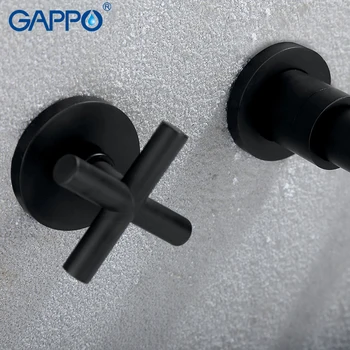 GAPPO baseina Jaucējkrāni pure black vannas istaba ar ūdens krānu nokrišņu vannas, ūdens maisītāji, ūdens krāni, vannas istabu izlietnes jaucējkrāns, maisītājs pieskarieties pie sienas piestiprinātās
