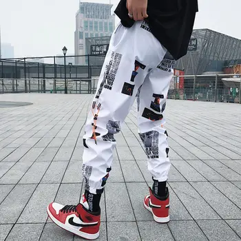 Hip hop Bikses Vīriešiem Zaudēt Joggers Bikses ar Drukas Streetwear Harēma Bikses Apģērba Potīšu garuma Biksēm Harajuku Sporta Gadījuma