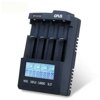 HobbyLane Opus BT-C3100 V2.2 Digitālā Viedā 4 Slots AA/AAA LCD Akumulatoru Lādētāju Li-ion 10440 18650 Uzlādējams Batterie
