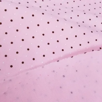 Iespiests Punkti Rozā Dizaina 40 gadu vecumā Kokvilnas Trikotāžas Audums ar pusi metru REMONTDARBOS bērnu drēbes, priekšautiņi, gultas veļa, kokvilnas Džersija Auduma