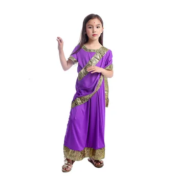 Indijas sari meitenes cosplay bērniem, bērnu Indijas saree sports princese masku Halloween puse jumpsuit drēbes