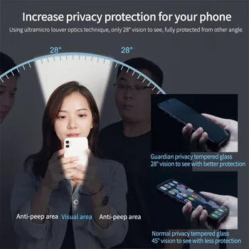 IPhone 12 Pro Max Rūdīta Stikla iPhone12 Nillkin Aizbildnis Pilnībā Segtu Privacy screen protector For iPhone 12 12 Mini Pro