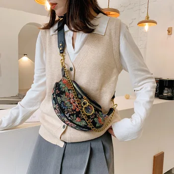 Ir 2021. Retro Classic Sieviešu Messenger Bag Gleznas Izšūšanas Pleca Soma, Multifunkcionāla Dāmas Luksusa Somu Dizaineru Somas