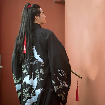 Japānas Vīriešu Samurai Kostīmu Kimono Jaka Vintage Celtņa Izšuvumi Sieviete Seno Kleitu Yukata Cosplay Haori Drēbes Puse
