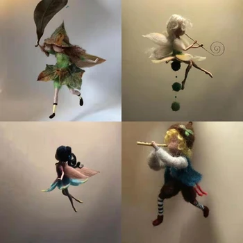Jauna Kule Vilnas Filca Roku darbs DIY Lelle Eņģelis Meža Pasaku Vilnas Materiālu Komplekts Plīša Rotaļlietas Bērniem Keychain Sieviešu Soma Apdare