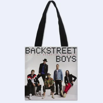 Jaunu Pielāgotu Backstreet Boys apdrukāta kanvas tote soma ērta iepirkšanās soma sieviete soma studenta soma jūsu Pasūtījuma attēlu