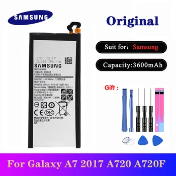 Jaunākais Oriģināls Akumulators, EB-BA720ABE Samsung Galaxy A7 līdz 2017. SM-A720 A720 Tālrunis Nomaiņa Bateria 3600mAh ar Bezmaksas Rīkiem