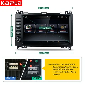 Kapud Multimedia Auto Auto Radio Stereo Uztvērēju Android Navigatie Voor Mercedes Benz B200 W169 W245 W639 Vito Viano DSP DVD Gps