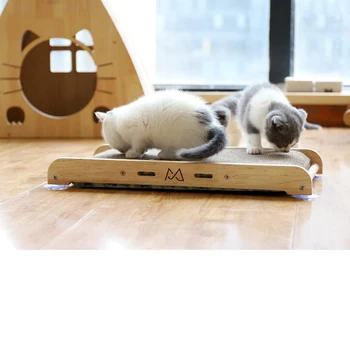Kaķis Nulles Valdes apvienot masīvkoka Vertikāli ar Gofrētā Papīra Slīpēšanas Raust Valdes Dīvāns Anti-scratch Kaķis Rotaļlietas Pet Piegādēm