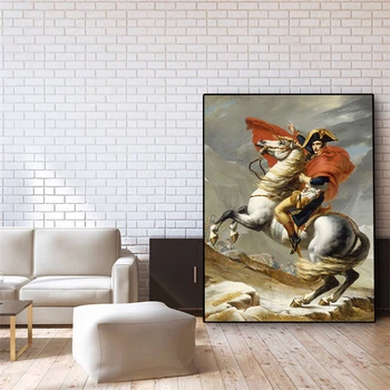 Klasiskā Napoleons Bonaparts Portrets Zirgu Eļļas glezna Audekls Izdrukas, Plakāti Sienas Art Attēlu for Living Room Mājas Rotājumi
