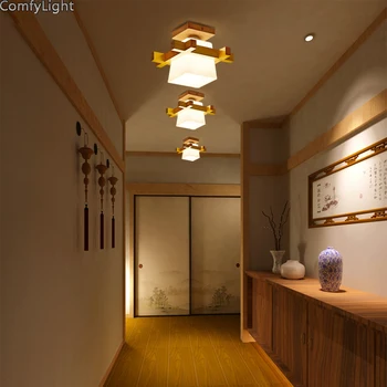 Koka Stikla Griestu lampas guļamistabas gultas Eju koridorā Japāņu Stila mājas apgaismojums Virtuves mūsdienu gaismas Josla bēniņi biroja led