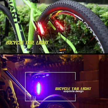 LED Bike Astes Gaismas Red & Blue USB Lādējamu Ūdensizturīgs Super Spilgti Daudzfunkcionāls Ārkārtas Gaismas