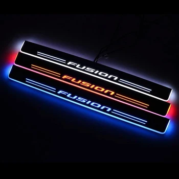 LED Durvju Pretnodiluma Plāksnes Ford Fusion 2012. - 2020. Gadam Dinamisku Noskatīties Gaismas Akrila Durvis, Palodzes Slieksni, Auto Piederumi