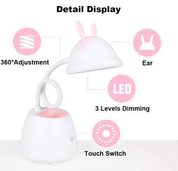 LED Galda Lampa Uzlādējams Galda Lampa, 3 Līmeņi apgaismojuma regulēšana, LED Lampas, Galda Gaismas Pieskārienu Lampas Slēdzi, galda Lampas Galda Lampas Klipu