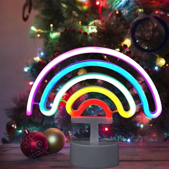 LED Neona Gaismas Rainbow Neona Zīme, Gaismas Lampas Kopmītnes Dekoru Varavīksnes Dekoru Neona Lampas, Sienas Dekori Ziemassvētku Neona Spuldze Caurule
