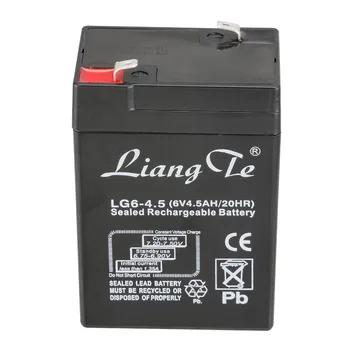 LiangTe Uzglabāšanas Baterijas 6V 4.5 Ah svina-skābes akumulatoru uzlādējamo akumulatoru LED lukturīti, galda lampas apgaismojuma akumulators