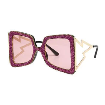 Lielgabarīta Rhinestone Saulesbrilles Sieviešu 2020. Gadam Steampunk Dimanta Saulesbrilles Laukumā Punk Brilles Slīpumu, Roku Darbs Saulesbrilles Vīriešiem