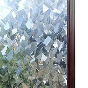 LUCKYYJ 3D Crystal Dekoratīvo Vitrāžu Logu Plēves Removable Self Adhesive Stikla Uzlīmes, Statiskā Piekļauties Līmplēves, Logu Papīra