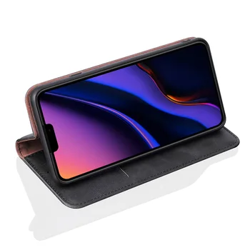 Luksusa Retro Āda Flip Case For iPhone SE 2020 11 12 Pro Max XS XR 8 7 6 6S Plus Gadījumā Seifa Kartes Stāvēt Magnētisko Vāciņu