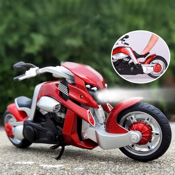 Lējumiem Motocikla Modeli Rotaļlietas 1:12 Yamaha V-Rex Sporta Velosipēds Miniatūra Reprodukcija ar Skaņas un Gaismas